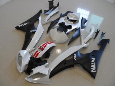 2008-2016 White Red Matte Black Yamaha YZF R6 Bike Fairings