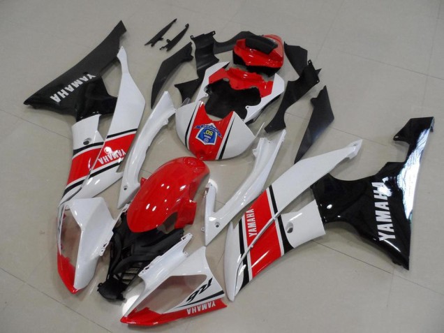2008-2016 White Red Glossy Black Yamaha YZF R6 Bike Fairings