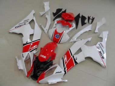 2008-2016 White Red Black Stripe OEM Style Yamaha YZF R6 Motorcycle Fairings