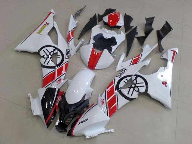 2008-2016 White Red Glossy Black Yamaha YZF R6 Motorcycle Fairings Kit