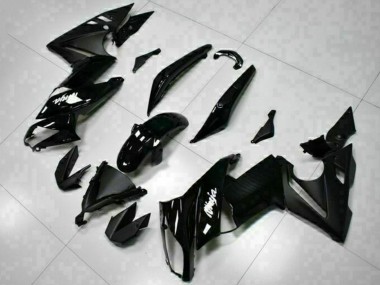 2009-2011 Glossy Black White Decal Kawasaki EX650 Motorcycle Fairings