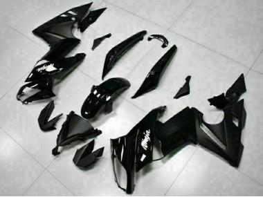 2009-2011 Glossy Black White Decal Kawasaki EX650 Motorcycle Fairings
