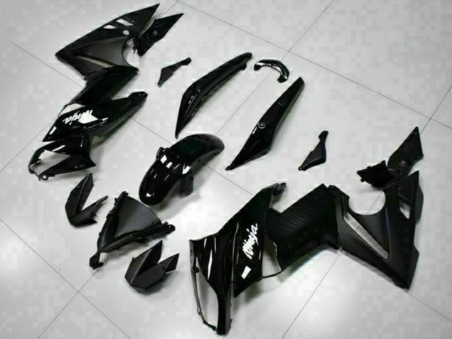2009-2011 Glossy Black White Decal Kawasaki EX650 Motorcycle Fairings