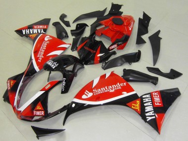 2009-2011 Red Black White Santander Fimer Yamaha YZF R1 Motorcycle Fairings