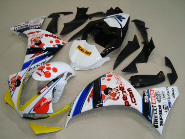 2009-2011 White Red Yellow Black Pepe Phone Dark Dog Yamaha YZF R1 Motorcycle Fairings