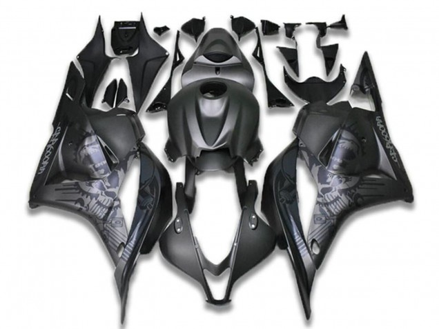 2009-2012 Black Grey Skull Honda CBR600RR Motorcycle Fairings