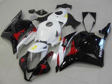 2009-2012 White Red Glossy Black Honda CBR600RR Motorcycle Fairings Kit