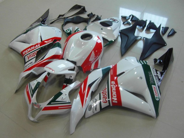 2009-2012 White Red Green Castrol Honda CBR600RR Motorcycle Fairings