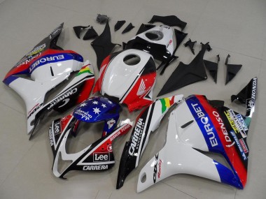 2009-2012 White Red Blue Glossy Black EuroBet Lee Star Honda CBR600RR Motorcycle Fairings