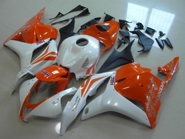 2009-2012 White Orange HRC Honda CBR600RR Motorcycle Fairings