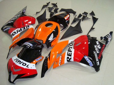 2009-2012 Orange White Red Glossy Black Repsol Honda CBR600RR Bike Fairings