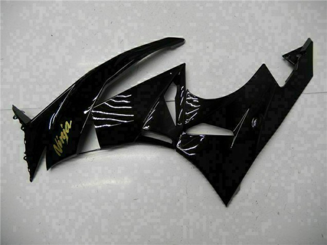 2009-2012 Glossy Black Gold Ninja Kawasaki ZX6R Motorcycle Fairings
