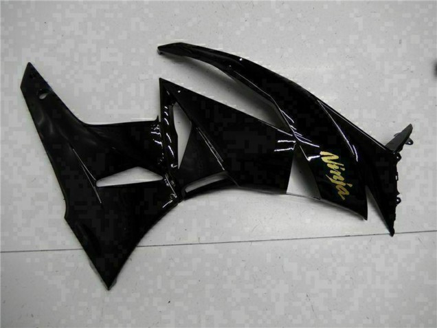 2009-2012 Glossy Black Gold Ninja Kawasaki ZX6R Motorcycle Fairings