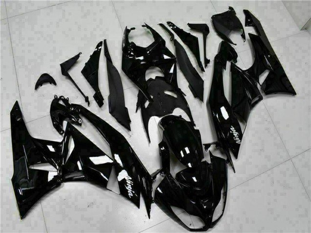 2009-2012 Glossy Black White Ninja Kawasaki ZX6R Motorcycle Fairings