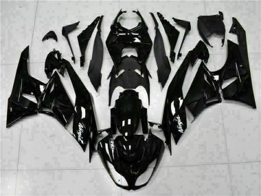 2009-2012 Glossy Black White Ninja Kawasaki ZX6R Motorcycle Fairings