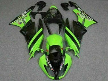 2009-2012 Green Glossy Black Elf Touch4 Bridgestone Kawasaki ZX6R Motorcycle Fairings