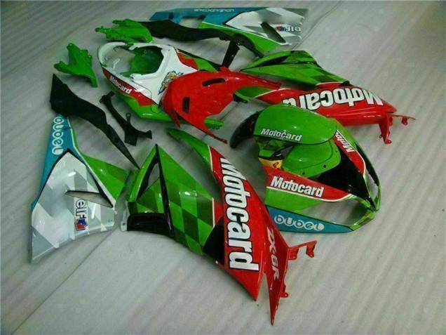 2009-2012 Green White Red Black Blue Motocard Kawasaki ZX6R Motorcycle Fairings