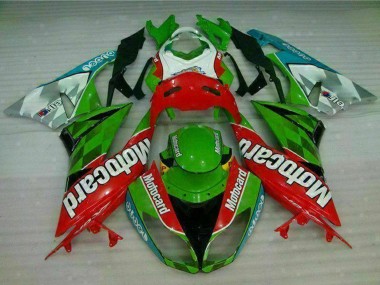 2009-2012 Green White Red Black Blue Motocard Kawasaki ZX6R Motorcycle Fairings