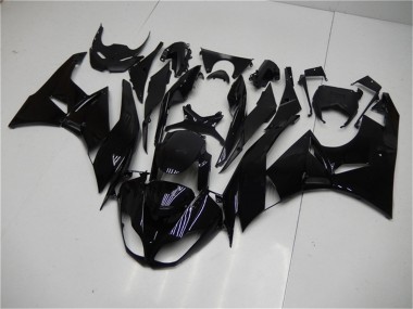 2009-2012 Glossy Black Kawasaki ZX6R Motorcycle Fairings