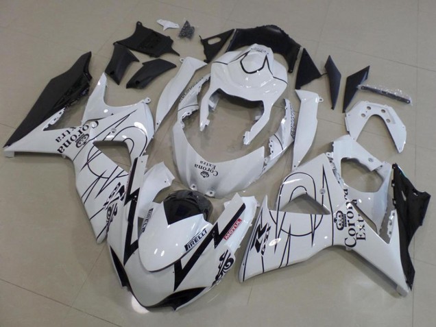 2009-2016 White Black Corona Racing Suzuki GSXR 1000 Motorcycle Fairings