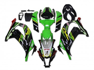 2011-2015 Green Yellow Glossy Black Red Showr 1 Kawasaki ZX10R Motorcycle Fairings