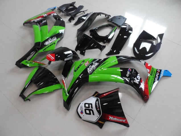2011-2015 Green Red Glossy Black KIPS Motocard Elf 66 Kawasaki ZX10R Motorcycle Fairings