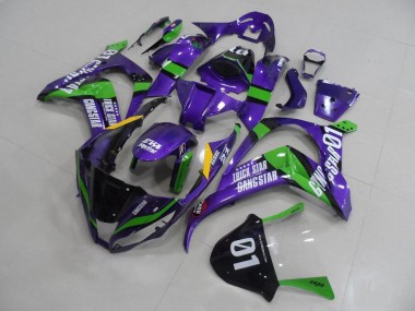 2011-2015 Purple Green Black White Trick Star Gangstar Eva Racing 01 Kawasaki ZX10R Motorcycle Fairings
