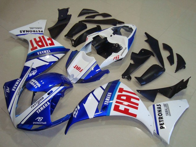 2012-2014 White Blue Red Fiat Yamaha YZF R1 Motorcycle Fairings