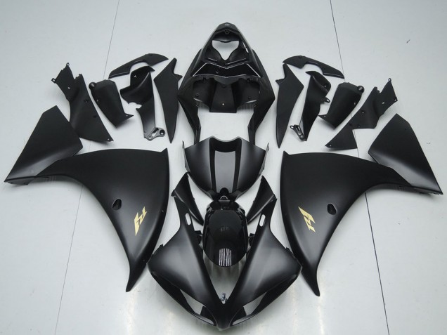 2012-2014 Glossy Black Matte Black Gold Decals Yamaha YZF R1 Motorcycle Fairings