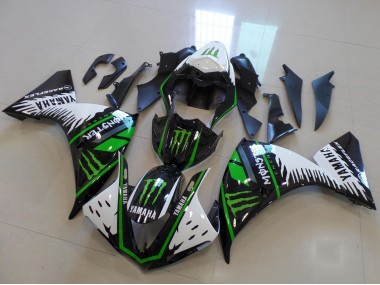 2012-2014 White Black Green Monster Yamaha YZF R1 Motorcycle Fairing