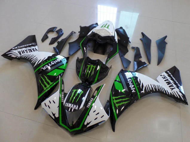 2012-2014 White Black Green Monster Yamaha YZF R1 Motorcycle Fairing