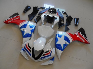 2012-2014 White Blue Red Black Star Yamaha YZF R1 Motorcycle Fairings