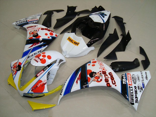 2012-2014 White Orange Yllow Blue Black Pepe Phone Yamaha YZF R1 Motorcycle Fairings