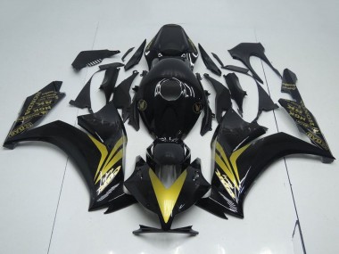 2012-2016 Glossy Black Gold Honda CBR1000RR Motorcycle Fairings