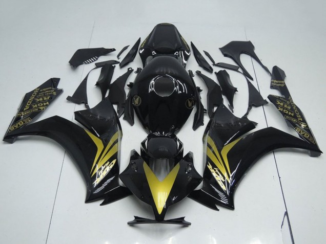 2012-2016 Glossy Black Gold Honda CBR1000RR Motorcycle Fairings