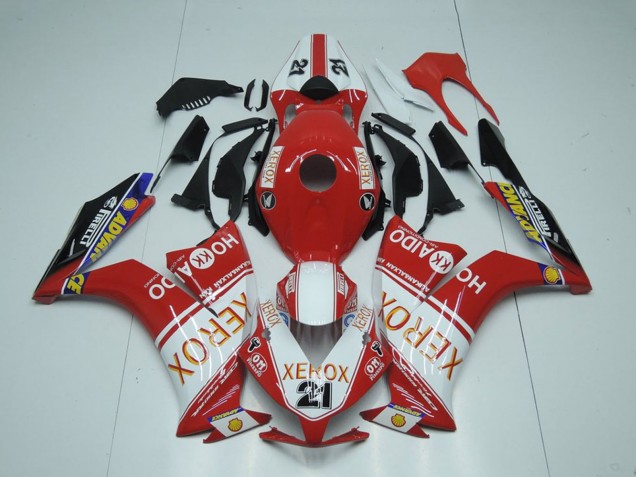 2012-2016 White Red Glossy Black Xerox 21 Honda CBR1000RR Motorcycle Fairings