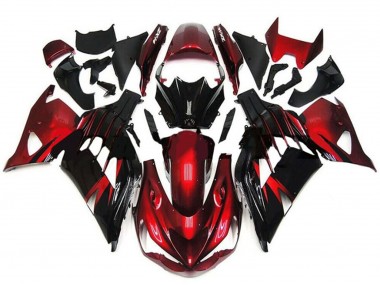 2012-2024 Red Glossy Black Kawasaki ZX14R ZZR1400 Motorcycle Fairings