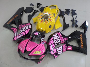 2013-2023 Yellow Pink Glossy Black Rossi 46 Honda CBR600RR Motorcycle Fairings