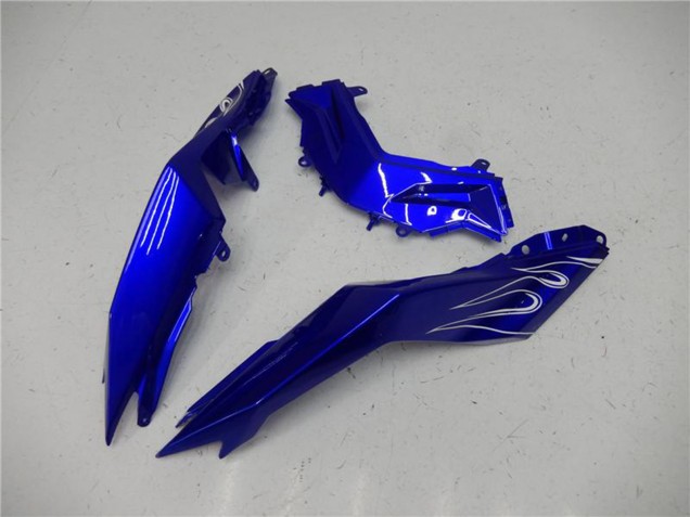 2013-2024 Blue Black White Flame Kawasaki Ninja 300 EX300R Motorcycle Fairings