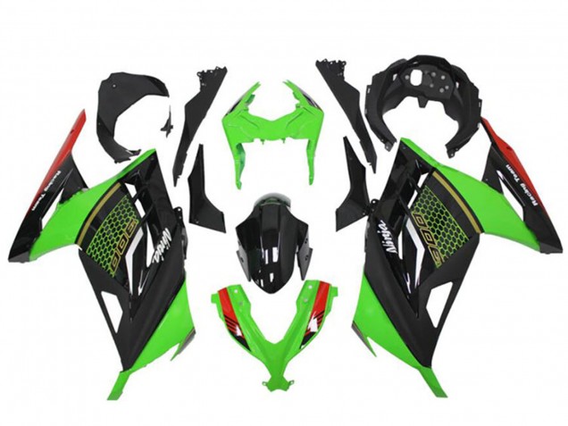 2013-2024 Green Red Black Honeycomb Kawasaki Ninja 300 EX300R Motorcycle Fairings