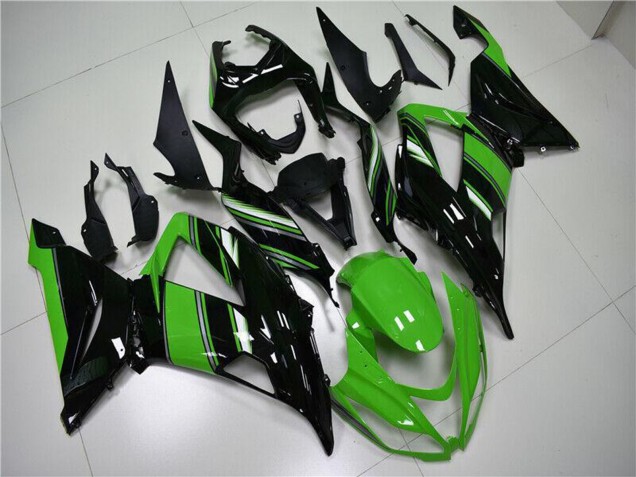 2013-2018 Green Glossy Black Kawasaki ZX6R Bike Fairings