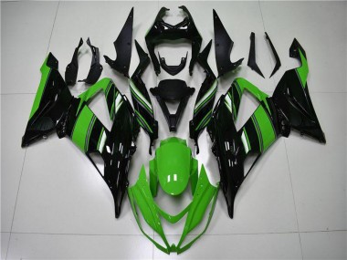 2013-2018 Green Glossy Black Kawasaki ZX6R Bike Fairings