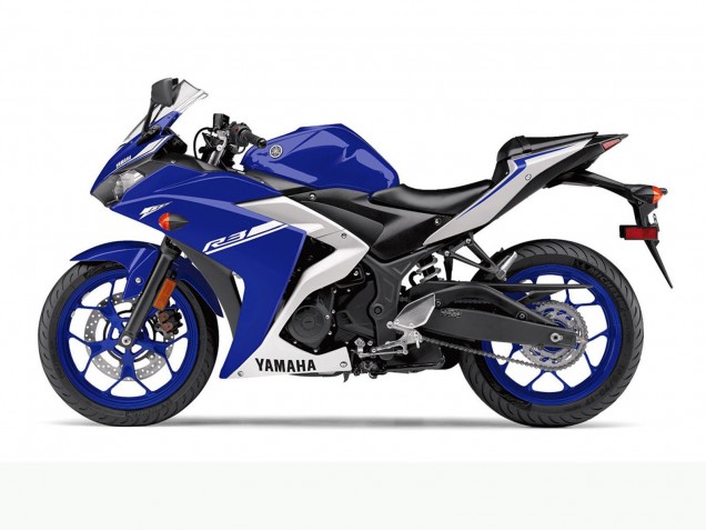 2015-2018 Blue White Yamaha YZF R3 Motorcycle Fairings