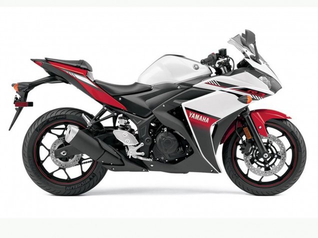 2015-2018 White Red Black Yamaha YZF R3 Motorcycle Fairings