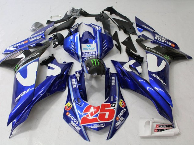 2017-2023 White Blue Green Monster MoviStar Yamaha YZF R6 Motorcycle Fairing