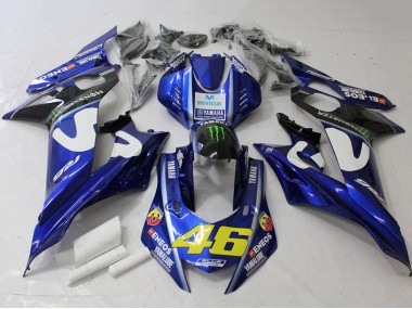 2017-2023 White Blue Green Monster MoviStar Yamaha YZF R6 Motorcycle Fairings