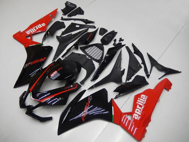 2009-2015 Glossy Black Red Aprilia RSV4 1000 Motorcycle Fairings