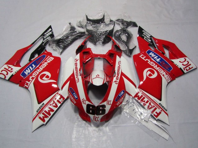 2011-2014 White Red Fiamm Ficc Ducati 1199 Motorcycle Fairings