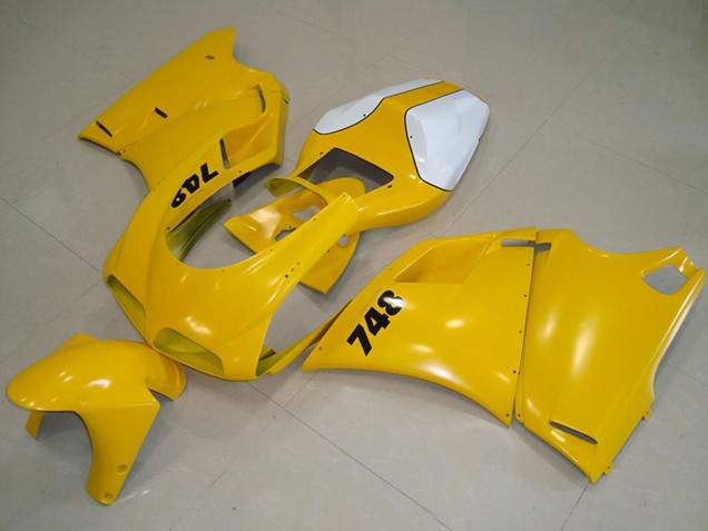 1993-2005 White Yellow Ducati 748 Motorcycle Fairing