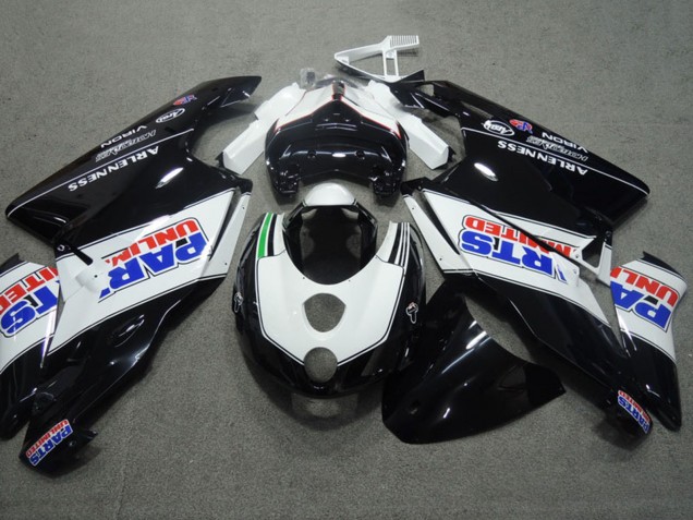 2003-2004 White Glossy Black Parts Unlimited Ducati 749 999 Motorcycle Fairings